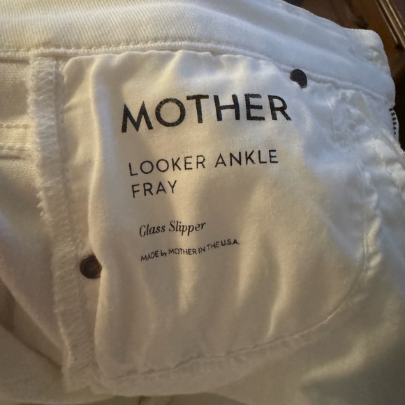 MOTHER White Looker Ankle Fray Jeans - Picture 2 of 4